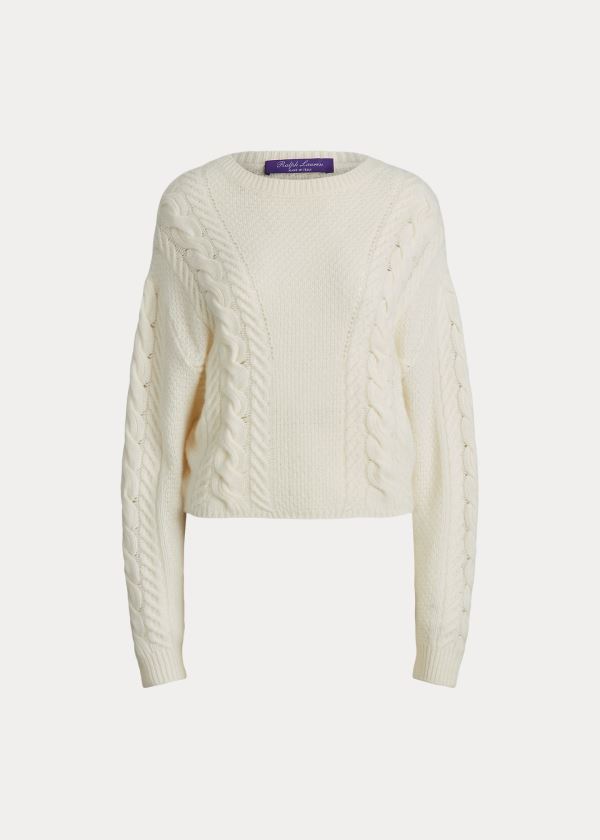 Women's Ralph Lauren Cable Cashmere Dolman Sweater | 045813CPB